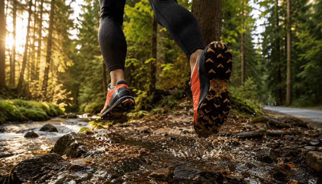 MMD runner running through a forest